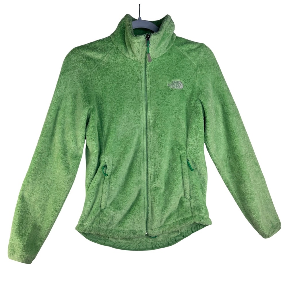 The North Face Osito 2 Fleece Jacket Womens Small Lime Green Full Zip Soft Fuzzy